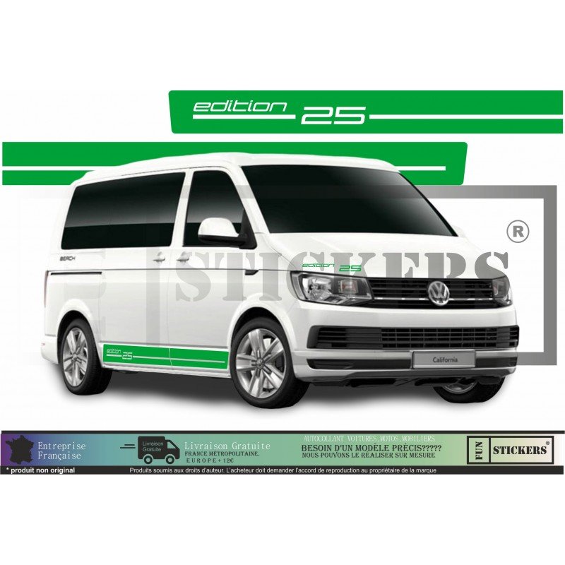 VW Transporter T5 T6 kit bandes Edition 25 autocollant Fun Stickers