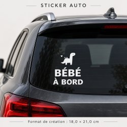 Baby on board car sticker Mini dinosaure | Fun-Stickers