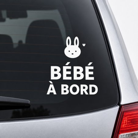 Sticker bébé à bord Lapin des voyages | Fun-Stickers
