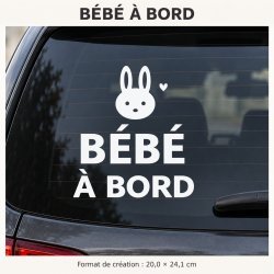 Sticker bébé à bord Lapin des voyages | Fun-Stickers
