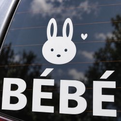 Sticker bébé à bord Lapin des voyages | Fun-Stickers