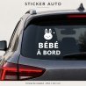 Sticker bébé à bord Lapin des voyages | Fun-Stickers