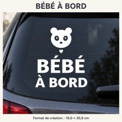 Sticker bébé à bord Panda en balade | Fun-Stickers