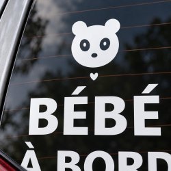Sticker bébé à bord Panda en balade | Fun-Stickers