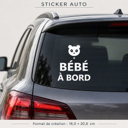 Sticker bébé à bord Panda en balade | Fun-Stickers