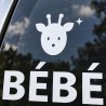 Sticker bébé à bord Girafe curieuse | Fun-Stickers