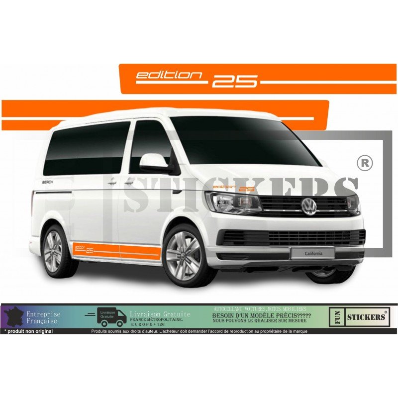 VW Transporter T5 T6 kit bandes Edition 25 autocollant Fun Stickers