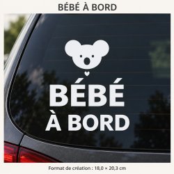 Baby on board car sticker Koala tout doux | Fun-Stickers