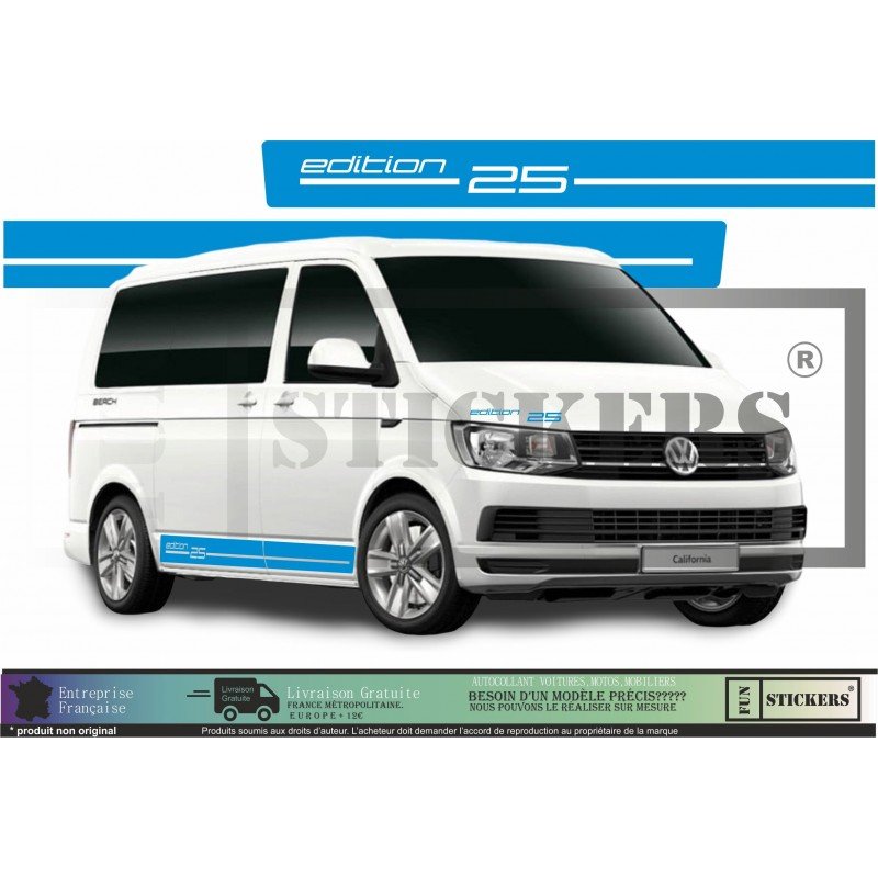 VW Transporter T5 T6 kit bandes Edition 25 autocollant Fun Stickers
