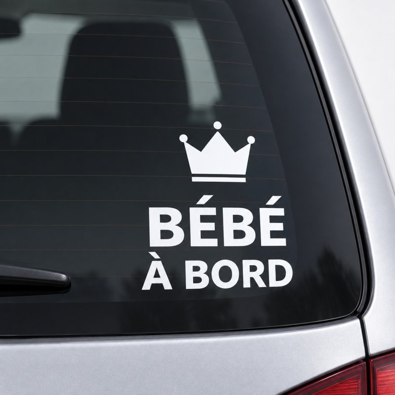 Sticker bébé à bord Petite couronne | Fun-Stickers