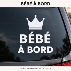 Sticker bébé à bord Petite couronne | Fun-Stickers