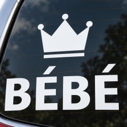 Sticker bébé à bord Petite couronne | Fun-Stickers