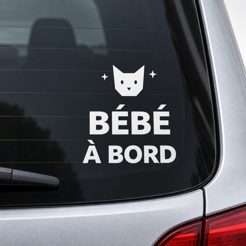 Sticker bébé à bord Chat des étoiles | Fun-Stickers