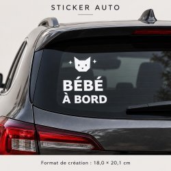 Sticker bébé à bord Chat des étoiles | Fun-Stickers