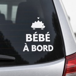Sticker bébé à bord Hérisson nomade | Fun-Stickers