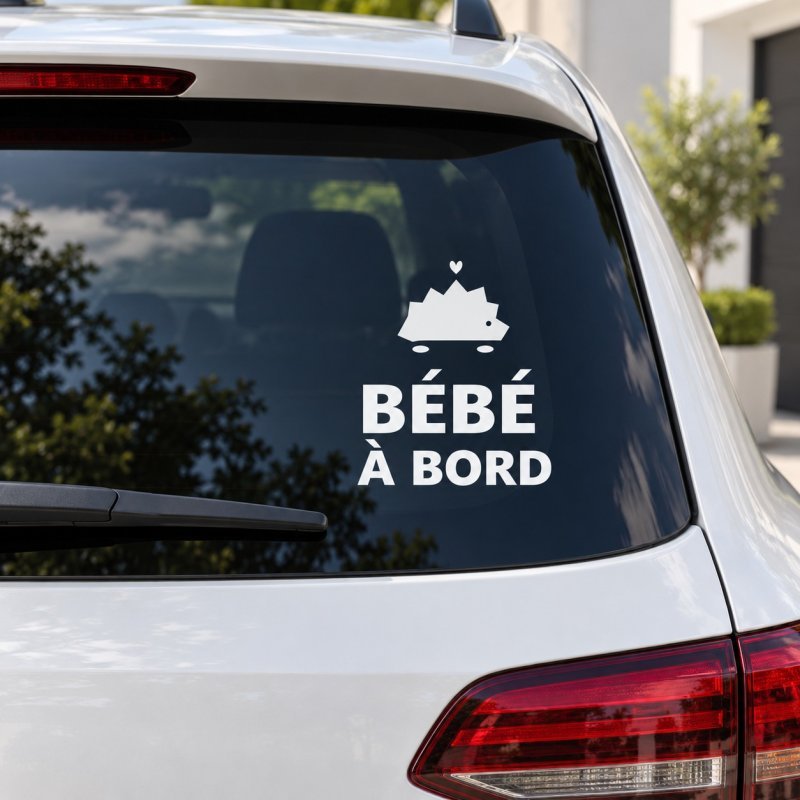Sticker bébé à bord Hérisson nomade | Fun-Stickers