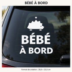 Sticker bébé à bord Hérisson nomade | Fun-Stickers