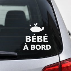 Baby on board car sticker Baleine des horizons | Fun-Stickers