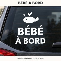 Sticker bébé à bord Baleine des horizons | Fun-Stickers