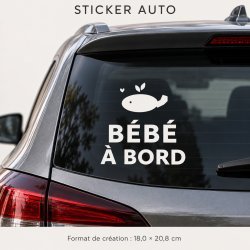 Baby on board car sticker Baleine des horizons | Fun-Stickers