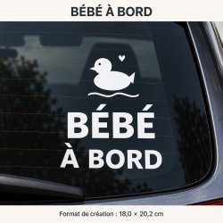 Sticker bébé à bord Caneton en escapade | Fun-Stickers