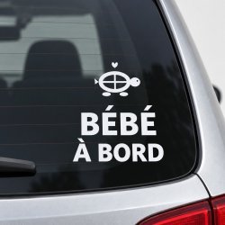 Sticker bébé à bord Tortue des chemins | Fun-Stickers