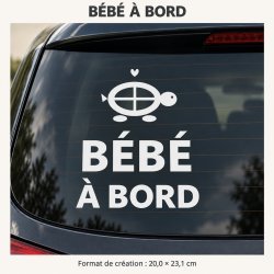Baby on board car sticker Tortue des chemins | Fun-Stickers