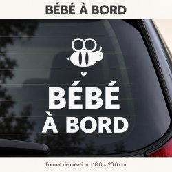 Sticker bébé à bord Petite abeille | Fun-Stickers