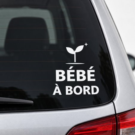 Sticker bébé à bord Notre petite pousse | Fun-Stickers
