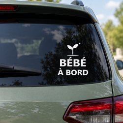 Baby on board car sticker Notre petite pousse | Fun-Stickers