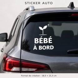 Baby on board car sticker Notre petite pousse | Fun-Stickers