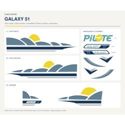 Kit stickers style Pilote Galaxy 51 | Vagues et soleil