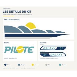 Kit stickers style Pilote Galaxy 51 | Vagues et soleil