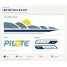 Kit stickers style Pilote Galaxy 51 | Vagues et soleil