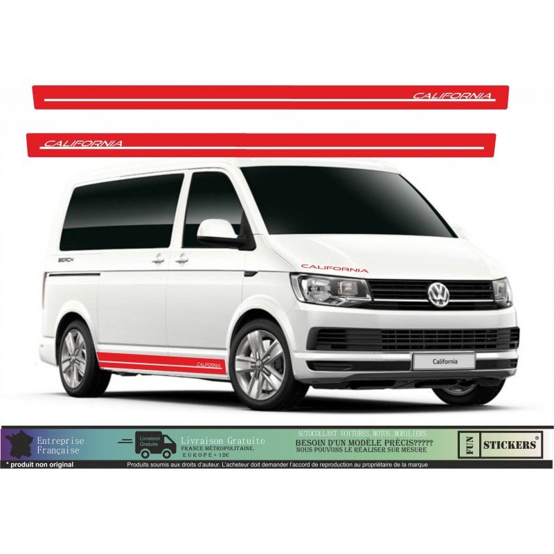 VW Transporter T5 T6 kit bandes California autocollant Fun Stickers