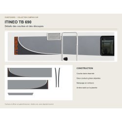 Stickers Itineo TB690 : Bandeaux gris classiques | Fun-Stickers