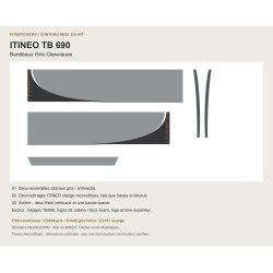 Stickers Itineo TB690 : Bandeaux gris classiques | Fun-Stickers