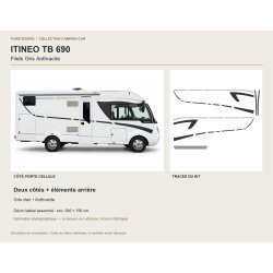 Stickers Itineo TB690 : Filets gris anthracite | Fun-Stickers