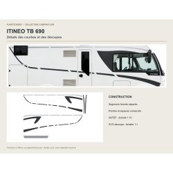 Itineo TB690 stickers: Grey and anthracite stripes | Fun-Stickers