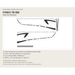 Itineo TB690 stickers: Grey and anthracite stripes | Fun-Stickers