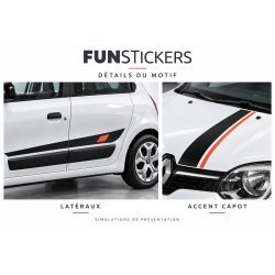 Kit stickers Twingo 3 Sport Compact, côtés et capot