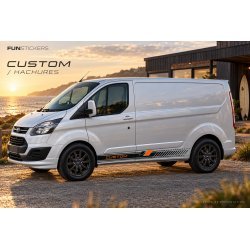 Stickers Transit Custom Hachures et lettrage CUSTOM