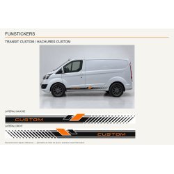 Stickers Transit Custom Hachures et lettrage CUSTOM