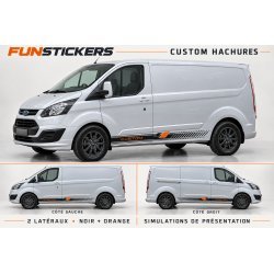 Stickers Transit Custom Hachures et lettrage CUSTOM
