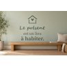 Sticker mural citation — Habiter le présent | Fun-Stickers