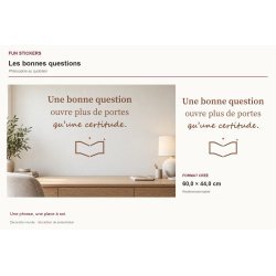 Sticker mural citation — Les bonnes questions | Fun-Stickers