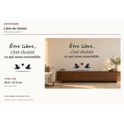 Sticker mural citation — Libre de choisir | Fun-Stickers