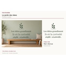 Sticker mural citation — Le jardin des idées | Fun-Stickers