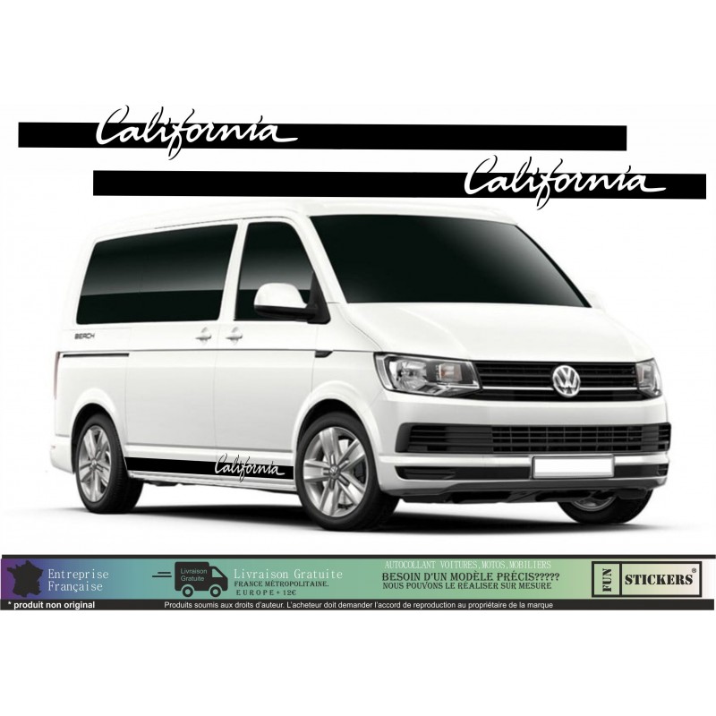 Volkswagen - Kit 3 Bandes et sticker capot Van VW Edition California - Tuning Sticker Autocollant Graphic Decals