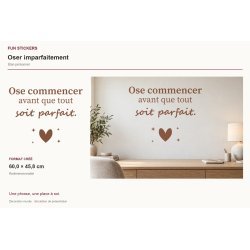 Sticker mural citation — Oser imparfaitement | Fun-Stickers